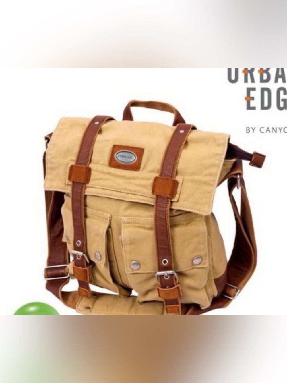 URBAN EDGE Canyon Outback messenger canvas with leather trim bag.